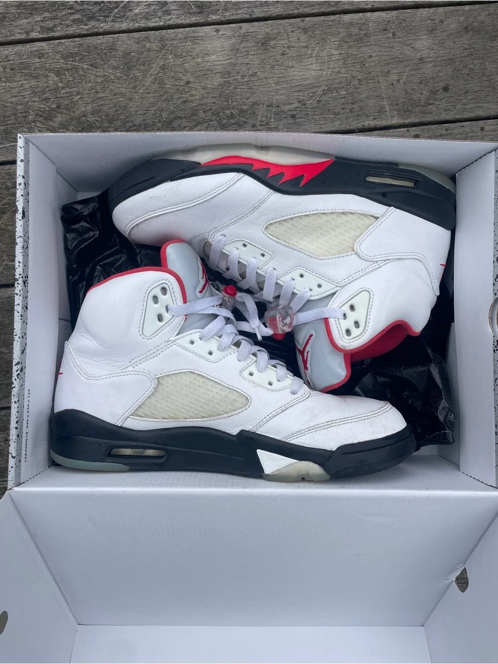 Size 9.5 - Air Jordan 5 Retro 2013 White Fire Red
